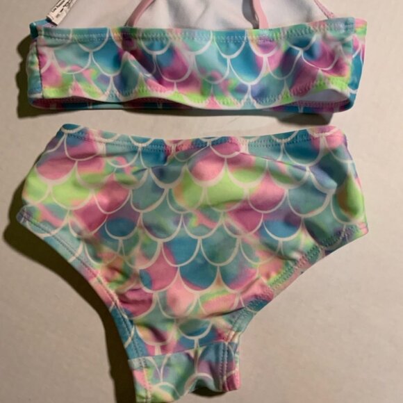 Shelloha Girls Sz 3T Mermaid Scale 2 Pcs Bikini Girl Stretch Swimsuit (I) - Picture 7 of 9